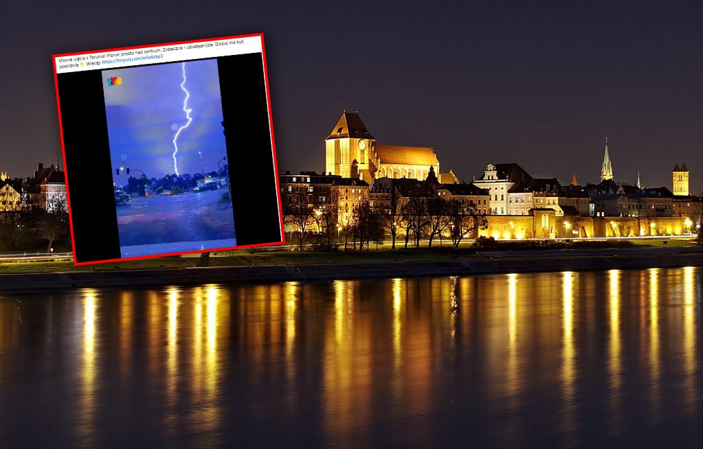 Pokazali nagranie. Piorun uderzył w centrum miasta