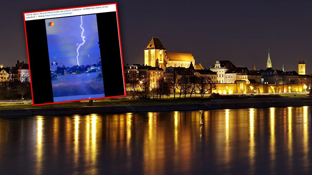 Opublikowali niezwykłe nagranie z burzy w Toruniu