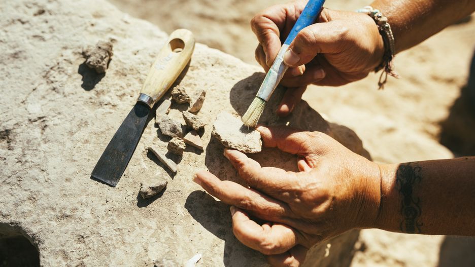 Archeolog w czasie pracy (zdjęcie poglądowe)