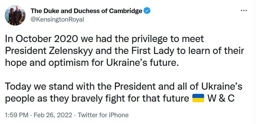 Kate i William solidaryzują się z Ukrainą