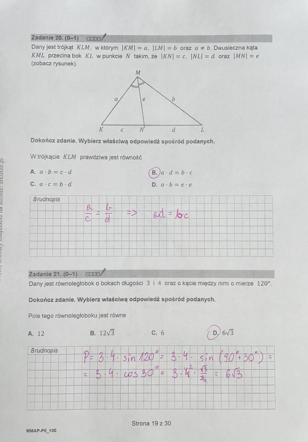 Zadania z matematyki rozwiązane dla WP przez nauczyciela