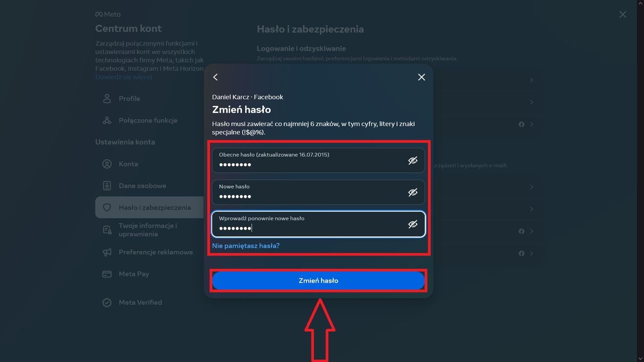 Facebook: jak zmienić hasło do profilu?