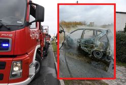 Z mercedesa zaczął wydobywać się dym. Samochód spłonął