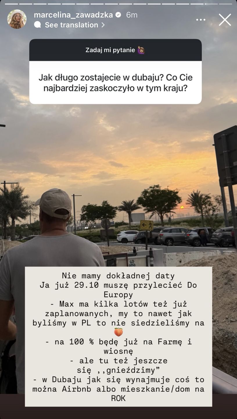 Marcelina Zawadzka o przeprowadzce do Dubaju