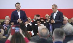 Incydent na spotkaniu Tuska i Trzaskowskiego