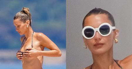 Odziana w skąpe bikini Bella Hadid relaksuje się na jachcie w Saint-Tropez (ZDJĘCIA)