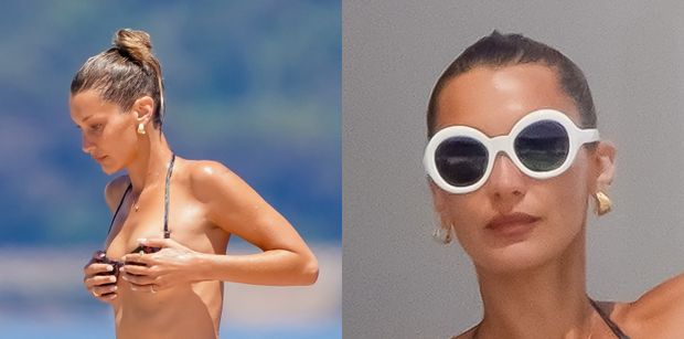 Odziana w skąpe bikini Bella Hadid relaksuje się na jachcie w Saint-Tropez (ZDJĘCIA)