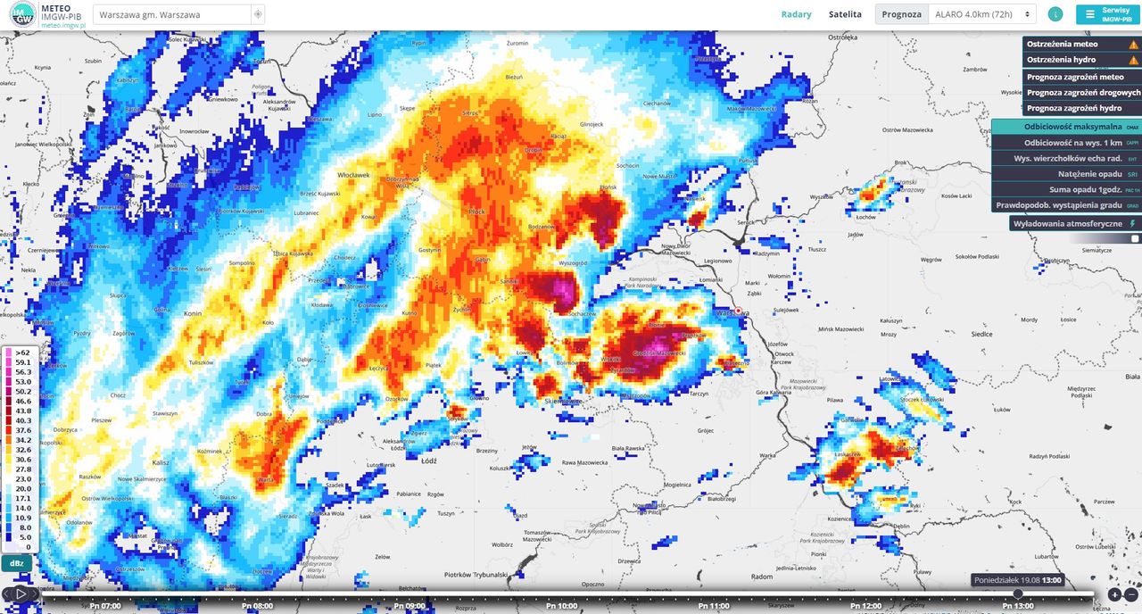  Radar burz nad Polską