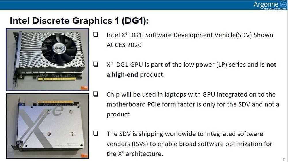 Intel Discrete Graphics 1 (DG1) slajd