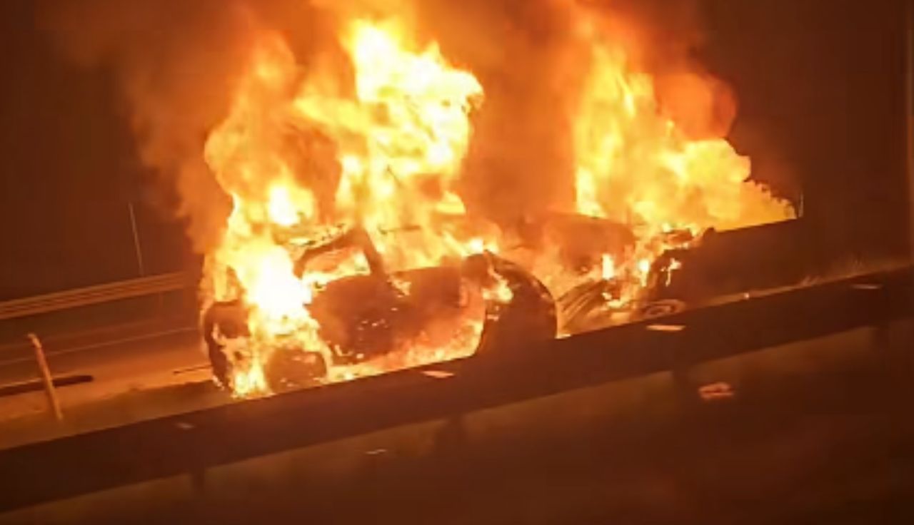 Tragedia na A1. Pierwsze sekundy po zdarzeniu. Porażające nagranie