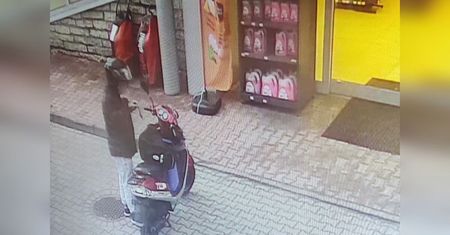 Nagrany na stacjach paliw w Zakopanem. Poruszał się skuterem