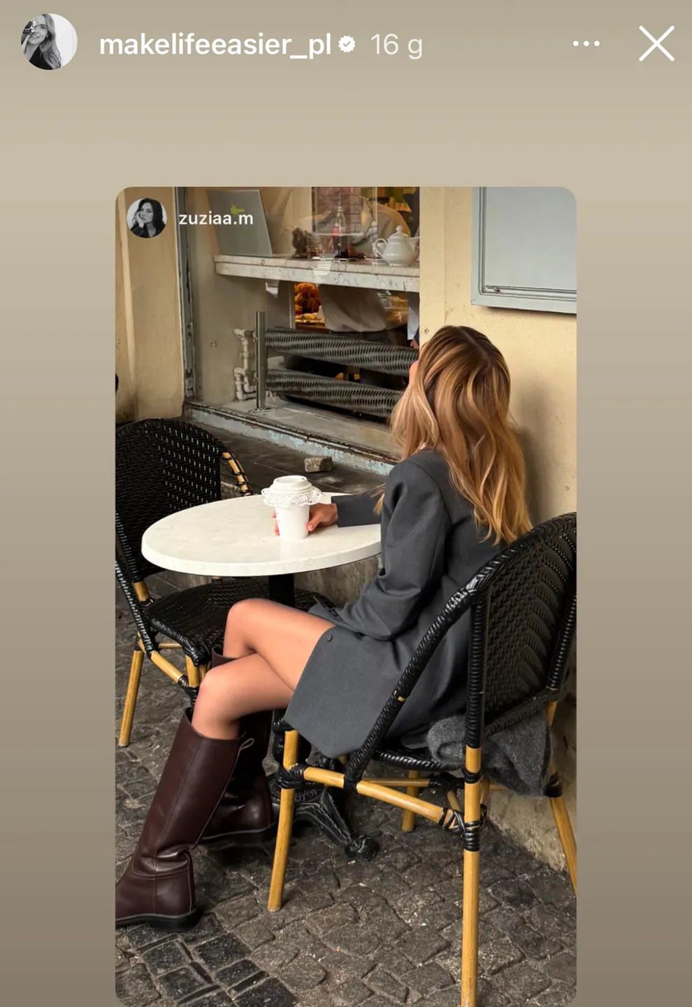 Kasia Tusk w ciemnobrązowych oficerkach