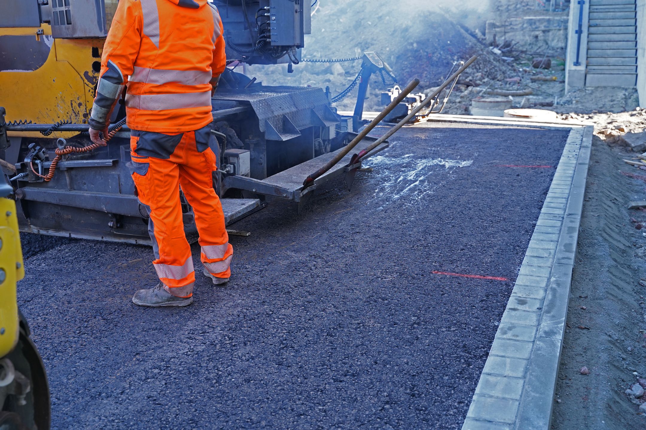Asphalting of a section of road
Asphalting of a section of road in the new residential area
Babett Paul
Asphalt, infrastructure, road, construction, blacktop, road construction, environment, renewal, construction, industry, work, load, transport, Germany, Halle Saale, asphalt, infrastructure, road, construction, blacktop, road construction, environment, renewal, industry, work, load, transport, germany, halle saale