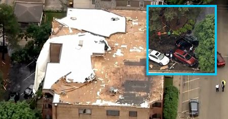 Niszczycielskie burze w Chicago. Wiatr zerwał dach z budynku