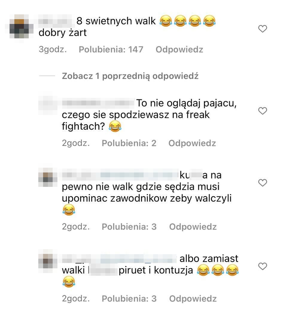 Komentarze pod oświadczeniem