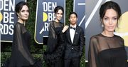 Dostojna Angelina z synem na Złotych Globach. Zdenerwowała Aniston? (ZDJĘCIA)
