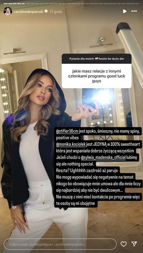 Caroline Derpienski o uczestnikach "Good Luck Guys"