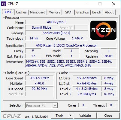 AMD Ryzen 5 1500X - podkręcanie