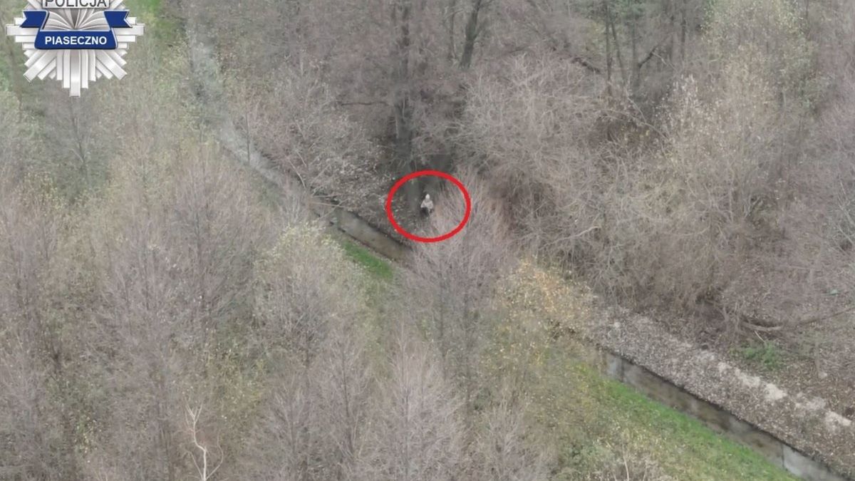 Policyjny dron wypatrzył zaginioną i wymarzniętą kobietę 