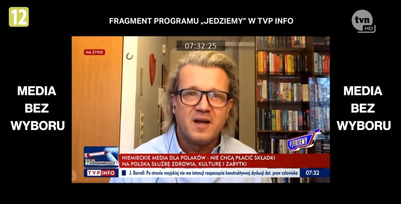 Fragment "Wiadomości" wyemitowany w "Faktach" TVN