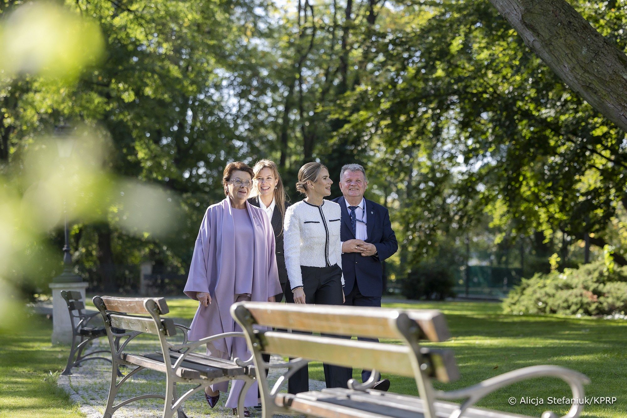 Marta Nawrocka powitała pierwszą parę Estonii w Belwederze