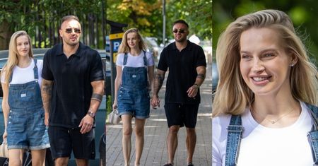 Ciężarna Karolina Pisarek w klapkach za 4 tysiące złotych człapie z mężem pod rękę (ZDJĘCIA)