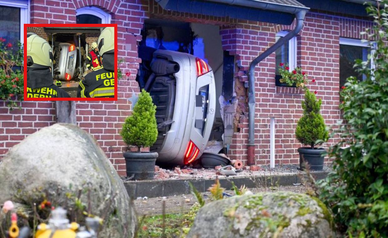 Niemcy: 22-latek "zaparkował" mercedesa w czyimś do domu