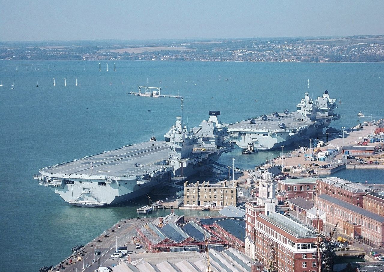 British aircraft carriers HMS Queen Elizabeth and HMS Prince of Wales
