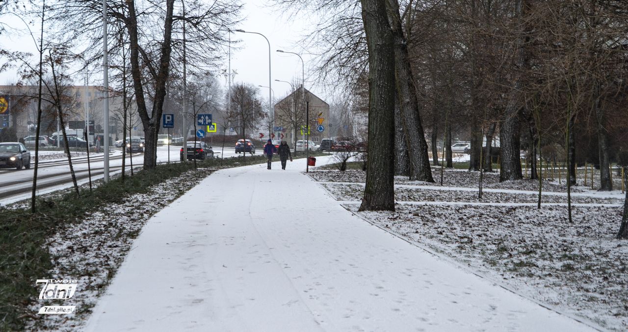 Piła, zima, śnieg