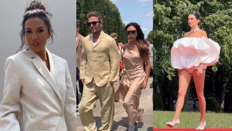Gwiazdy na pokazie Jacquemus - Victoria i David Beckhamowie, Eva Longoria, Kendall Jenner