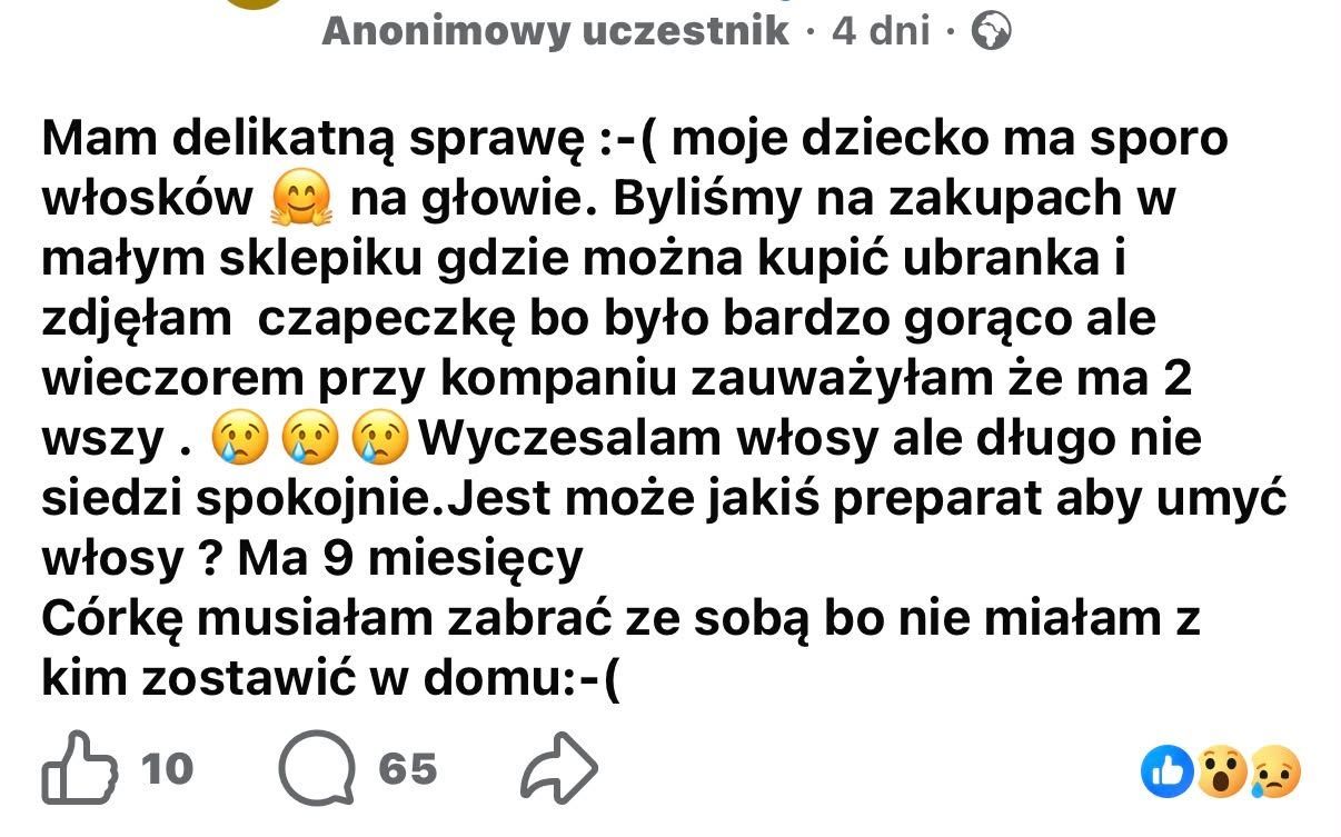 Problem ze wszawicą - komentarze rodziców
