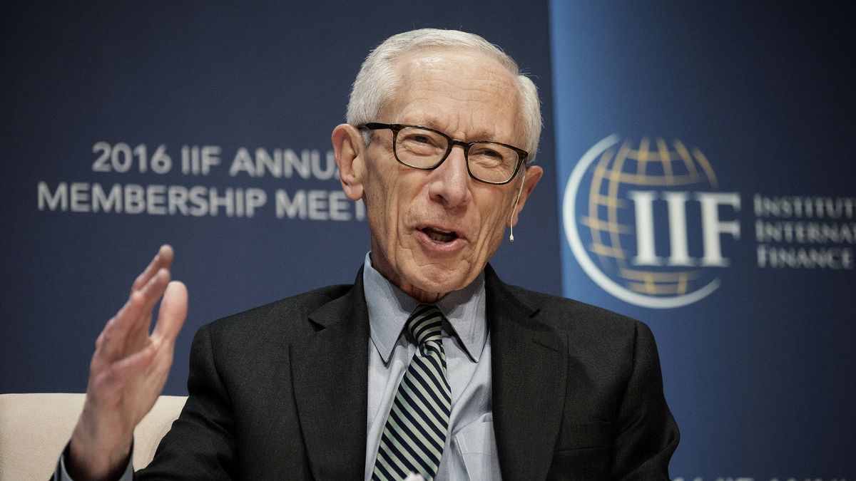 Key Speakers At The IIF Annual Membership Meeting
Stanley Fischer, vice chairman of the U.S. Federal Reserve, speaks during the 2016 IIF Annual Membership Meeting (AMM) in Washington, D.C., U.S., on Friday, Oct. 7, 2016. The AMM joins more than 1,500 participants from over 75 countries for the three-day meeting that includes upwards of 150 speakers and 50 panels. Photographer: T.J. Kirkpatrick/Bloomberg via Getty Images
Bloomberg
USA, Finance, Americas, U.S.A., Financial