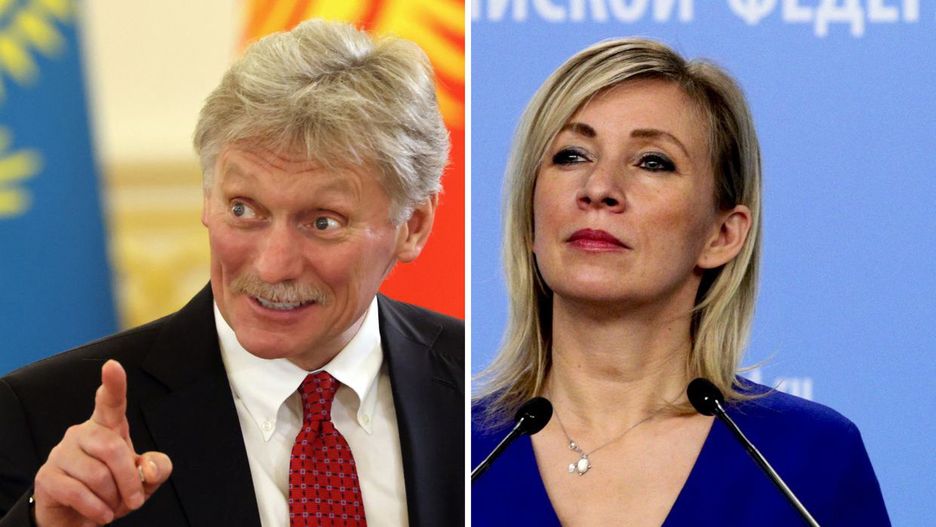 Rzecznik Kremla Dmitrij Pieskow oraz rzeczniczka rosyjskiego MSZ Maria Zacharowa