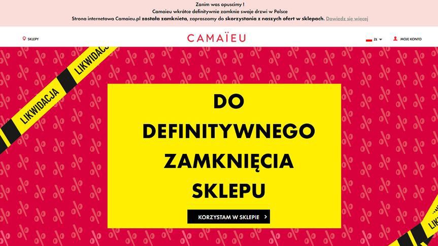 Warszawa. Sieć Camaïeu zamyka sklepy w Polsce.