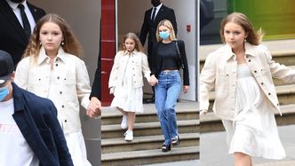 9-letnia Harper Beckham towarzyszy świeżo zaręczonemu Brooklynowi i jego ukochanej na luksusowych zakupach (ZDJĘCIA)