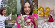 Klaudia Halejcio świętuje swoje 32. urodziny: poranny łyk szampana, okazałe bukiety i fryzjer (ZDJĘCIA)