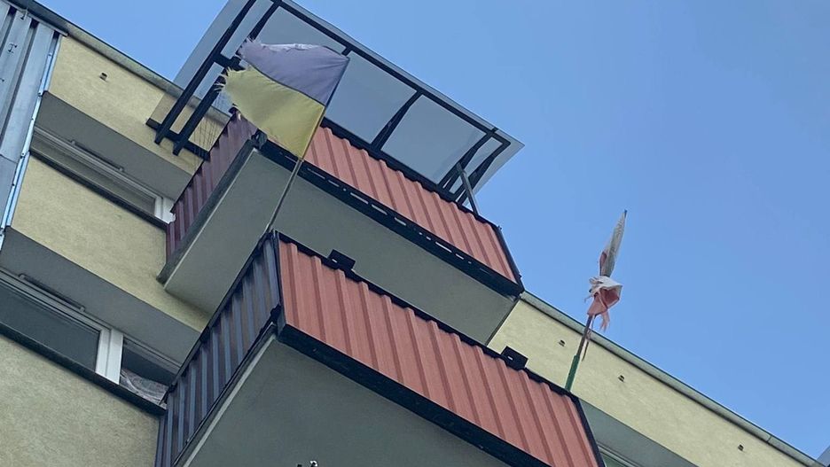 Flagi narodowe Polski i Ukrainy