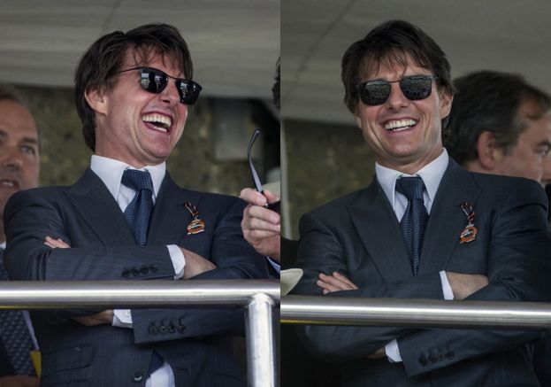 Roześmiany Tom Cruise na wyścigach konnych! STRASZNY? (ZDJĘCIA)