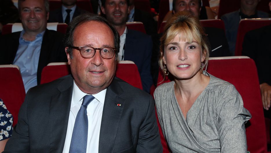 ANGOULEME, FRANCE - AUGUST 20: Former French President Francois Hollande and Julie Gayet attend the 12th Angouleme French-Speaking Film Festival : Day One - Opening Ceremony - on August 20, 2019 in Angouleme, France. (Photo by Bertrand Rindoff Petroff/Getty Images)
