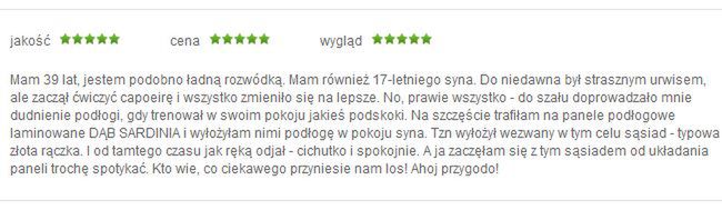 Sekretne życie paneli podłogowych, czyli magia komentarzy w markecie budowlanym 4