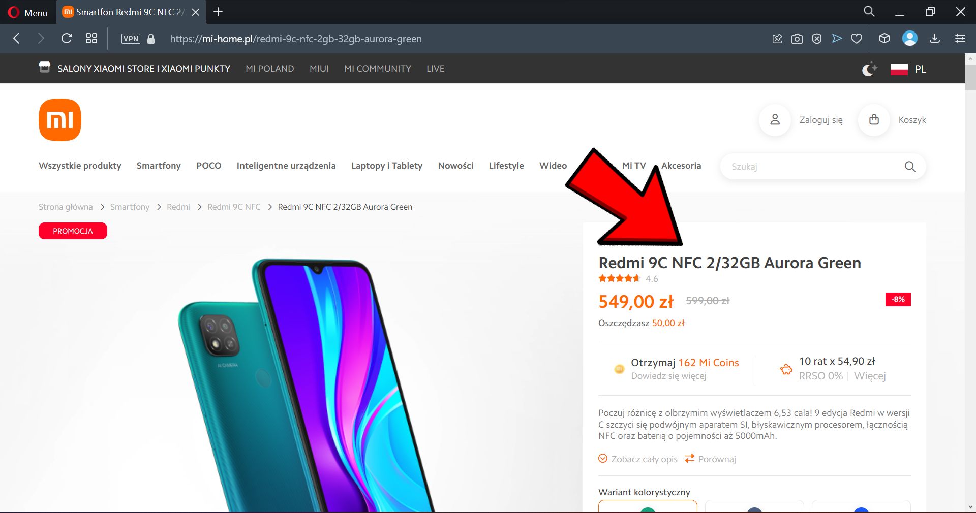 Nazwa Redmi 9C NFC nie pozostawia wątpliwości, że tym telefonem można płacić w sklepie