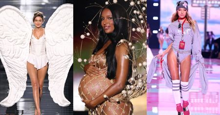 "Aniołki" i nie tylko maszerują po wybiegu podczas show Victoria's Secret: Gigi Hadid, ciężarna Jasmine Tookes i córka Kate Moss