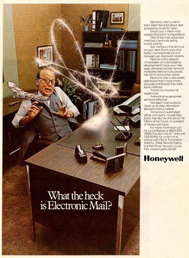 Rok 1977 - reklama poczty elektronicznej