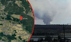 Gigantyczny pożar lasu. Samoloty w akcji, zamknięta droga