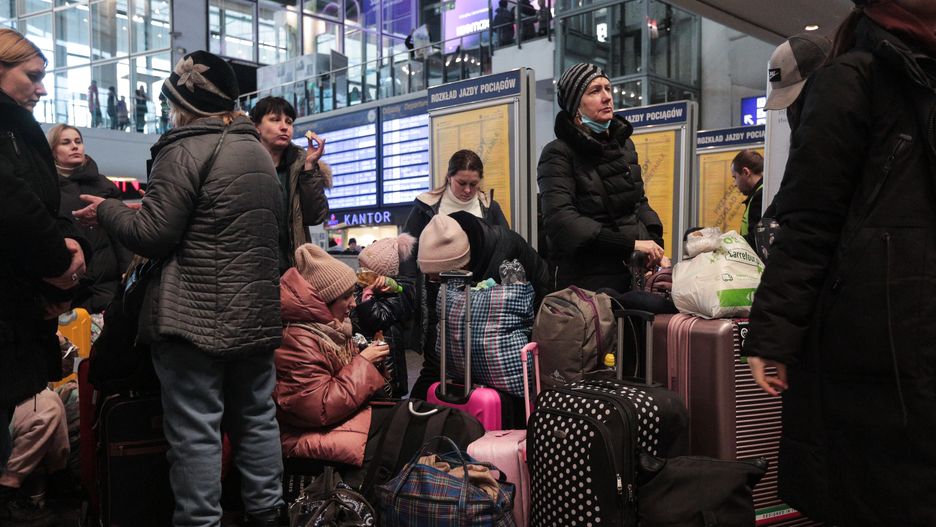 Uchodźcy z Ukrainy na Dworcu Centralnym