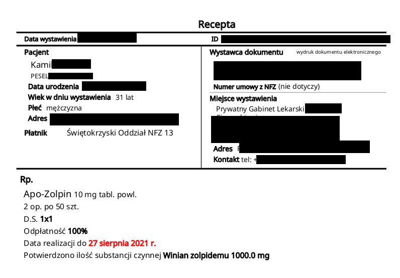 Wśród dokumentów znalazły się m.in. recepty z kompletem danych pacjenta, fot. Niebezpiecznik.