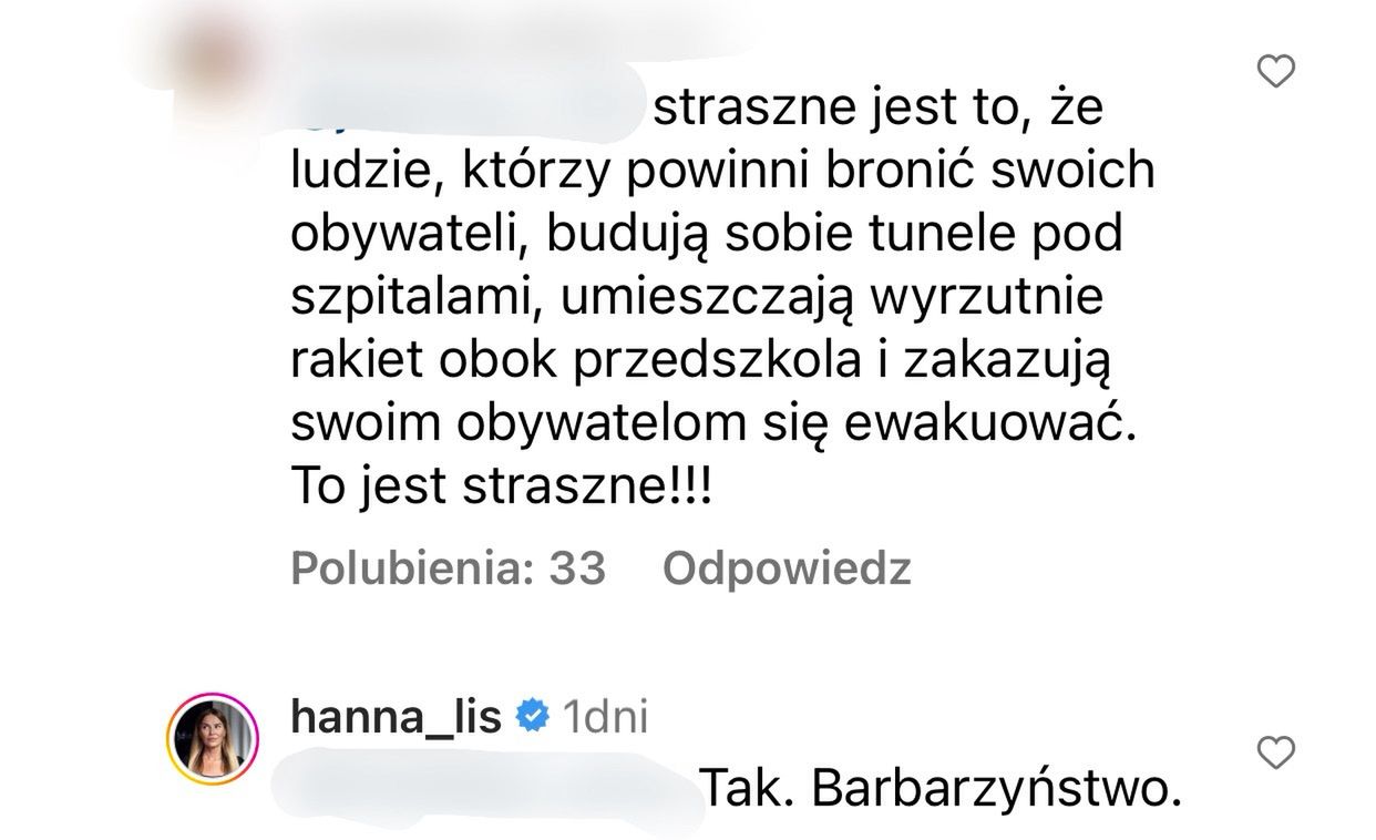 Ogrom komentarzy pod publikacją Hanny Lis