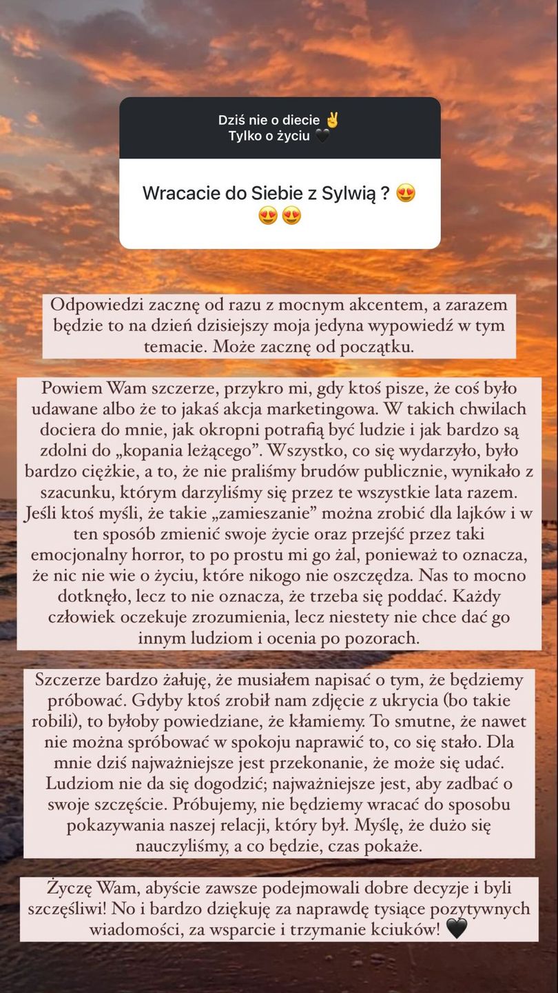 Akop Szostak o powrocie do żony