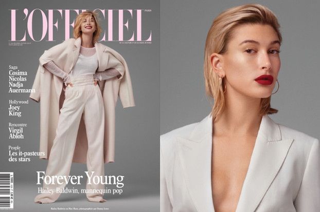 Szykowna Hailey Baldwin wydyma czerwone usta w nowej sesji