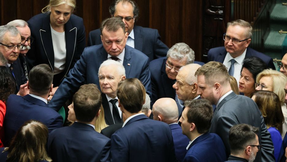 Jarosław Kaczyński z politykami PiS